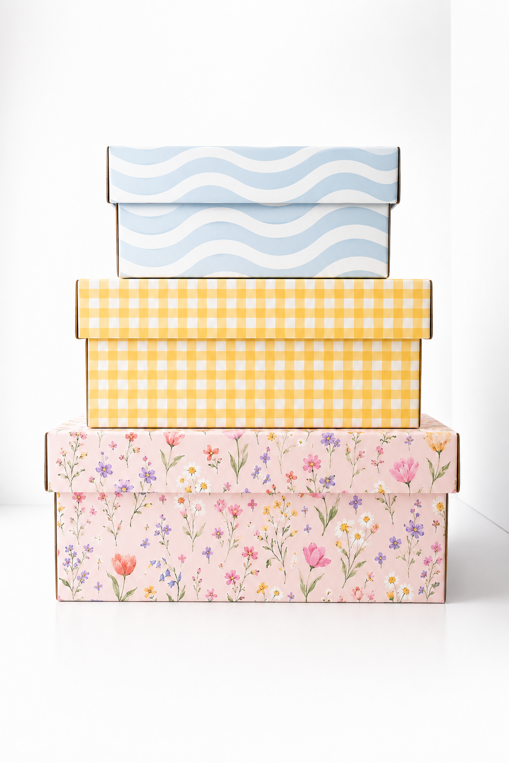 Sunny Celebrations Collection - Reusable Gift Box Set with Lid, Nested Gift Boxes, Plastic-Free Luxury Gift Wrapping Alternative