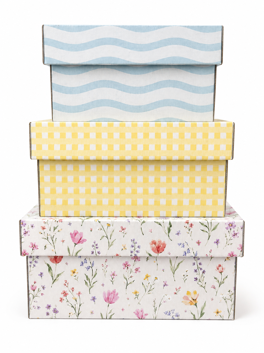 Sunny Celebrations Collection - Reusable Gift Box Set with Lid, Nested Gift Boxes, Plastic-Free Luxury Gift Wrapping Alternative