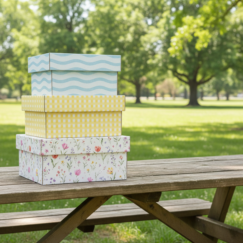 Sunny Celebrations Collection - Reusable Gift Box Set with Lid, Nested Gift Boxes, Plastic-Free Luxury Gift Wrapping Alternative