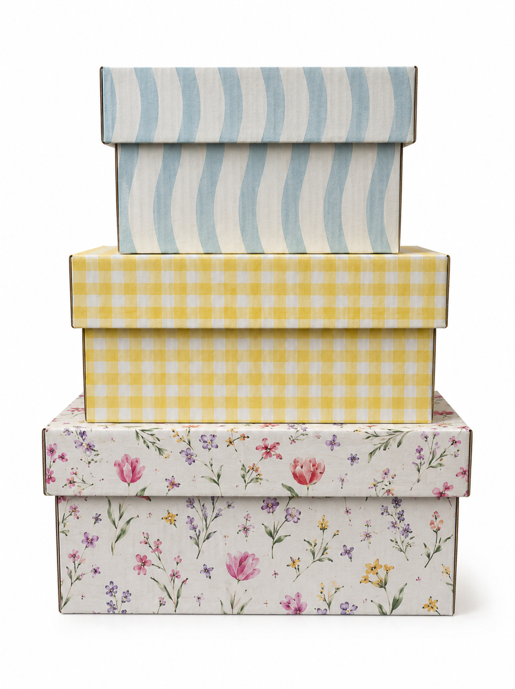 Sunny Celebrations Collection - Reusable Gift Box Set with Lid, Nested Gift Boxes, Plastic-Free Luxury Gift Wrapping Alternative