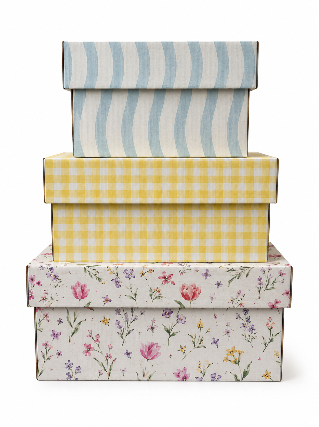 Sunny Celebrations Collection - Reusable Gift Box Set with Lid, Nested Gift Boxes, Plastic-Free Luxury Gift Wrapping Alternative