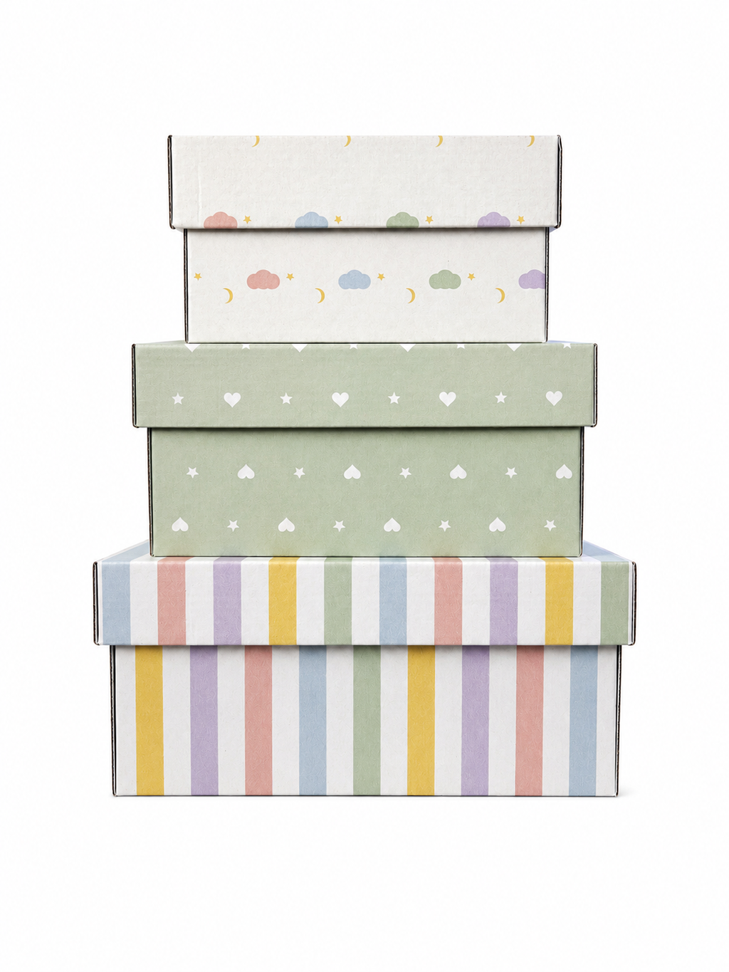 Little Celebrations Collection: Reusable Gift Box Set with Lid, Nested Gift Boxes, Plastic-Free Luxury Gift Wrapping Alternative