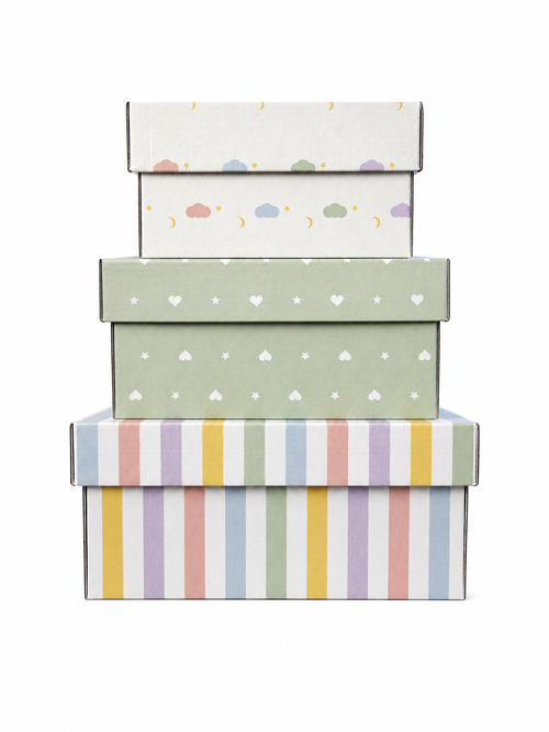 Little Celebrations Collection: Reusable Gift Box Set with Lid, Nested Gift Boxes, Plastic-Free Luxury Gift Wrapping Alternative
