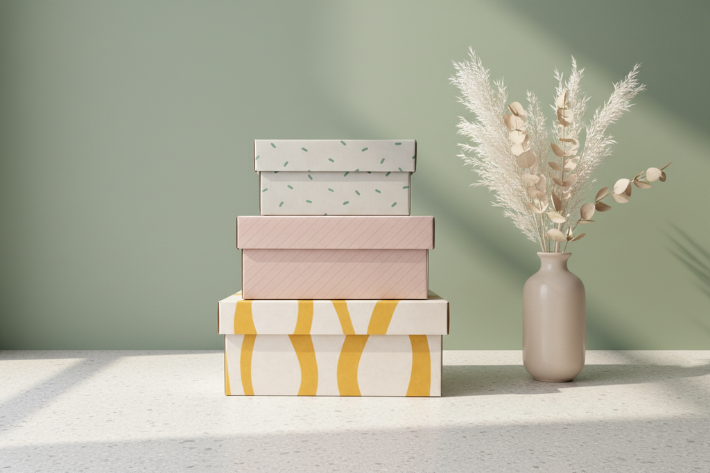 Everyday Celebrations Collection - Reusable Gift Box Set with Lid, Nested Gift Boxes, Plastic-Free Luxury Gift Wrapping Alternative